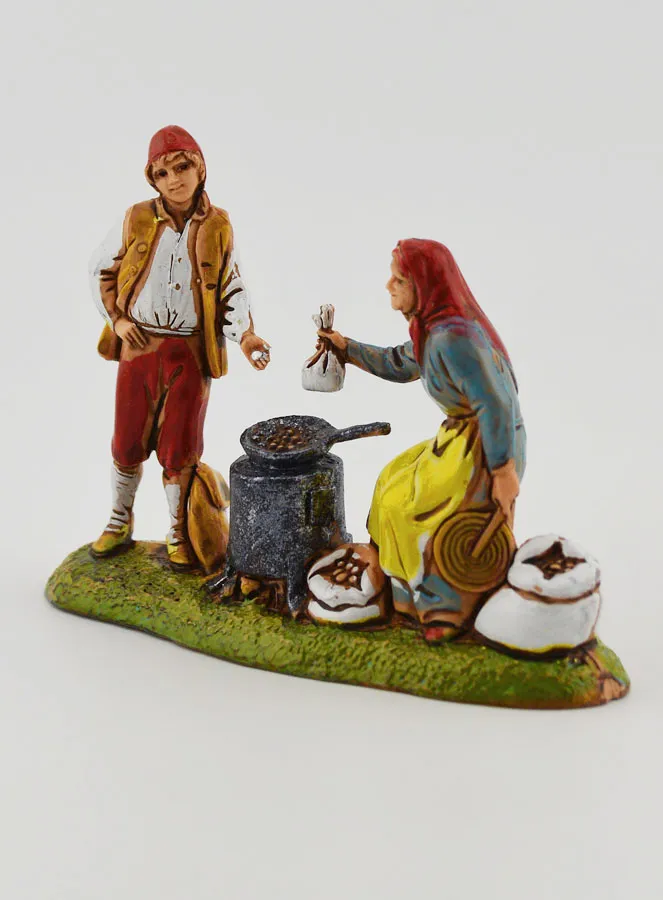 Nativity Figure Chestnut Seller – Height 6 cm (pic 2)