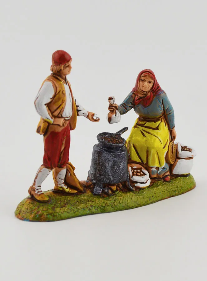 Nativity Figure Chestnut Seller – Height 6 cm (pic 3)