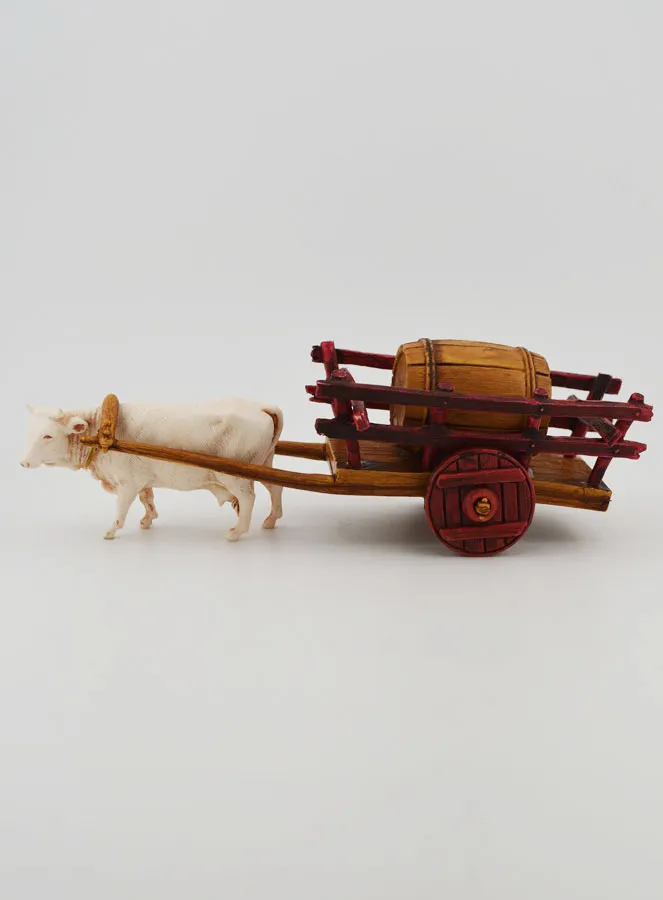 Nativity Figurine Ox Cart and Barrel – Height 6 cm (pic 1)