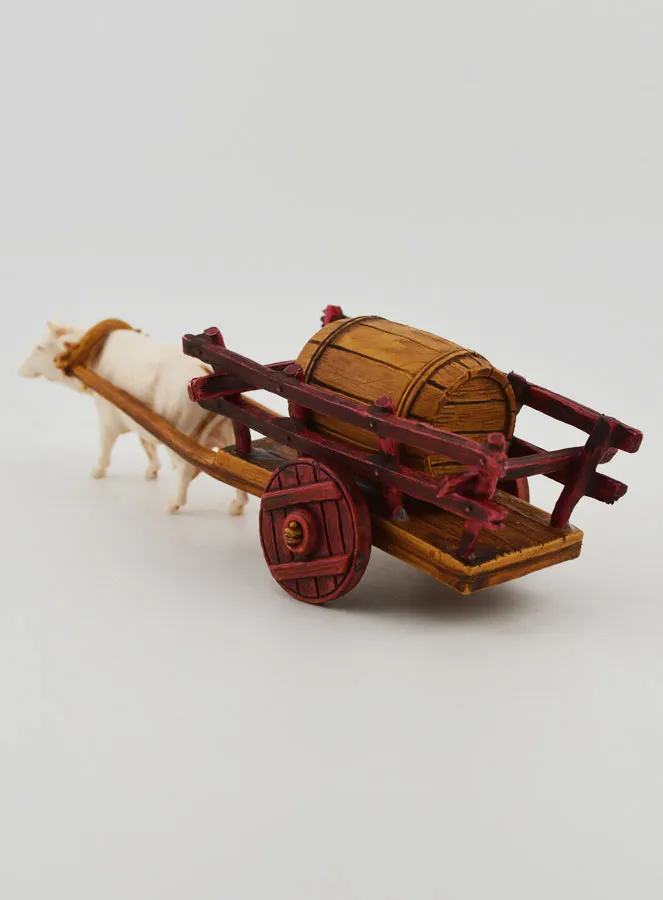 Nativity Figurine Ox Cart and Barrel – Height 6 cm (pic 2)