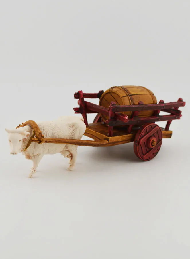 Nativity Figurine Ox Cart and Barrel – Height 6 cm (pic 3)