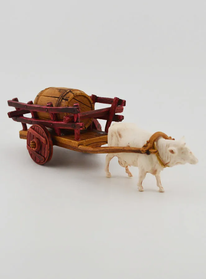 Nativity Figurine Ox Cart and Barrel – Height 6 cm (pic 4)