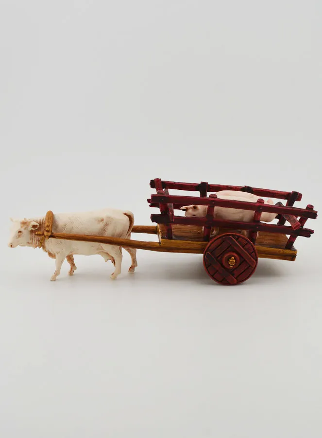 Nativity Figure Ox Cart and Pigs – Height 6 cm (pic 1)