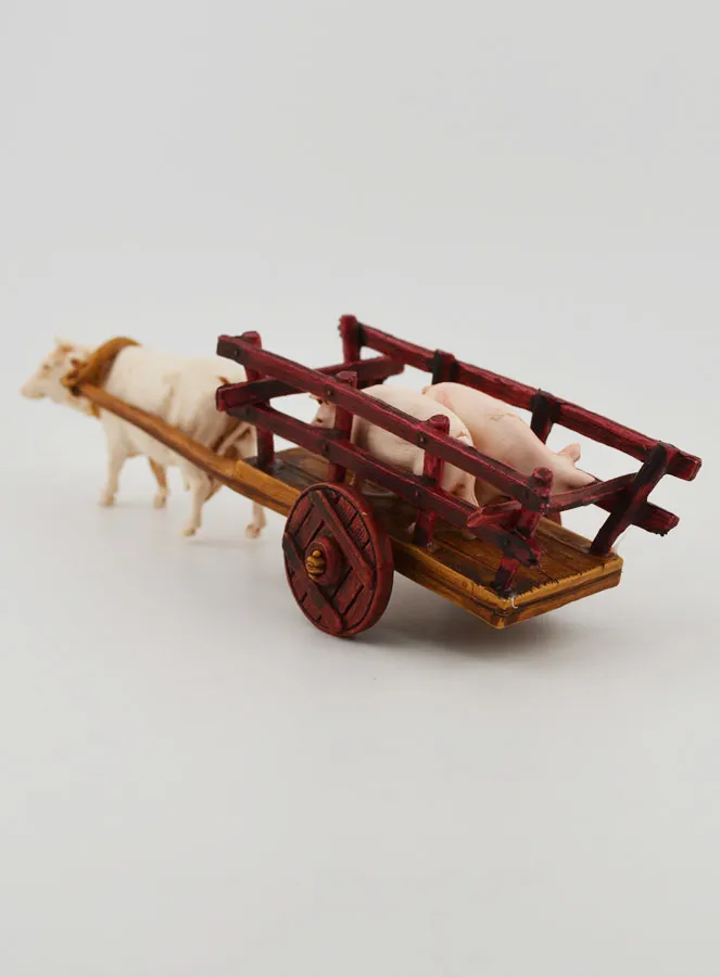 Nativity Figure Ox Cart and Pigs – Height 6 cm (pic 3)