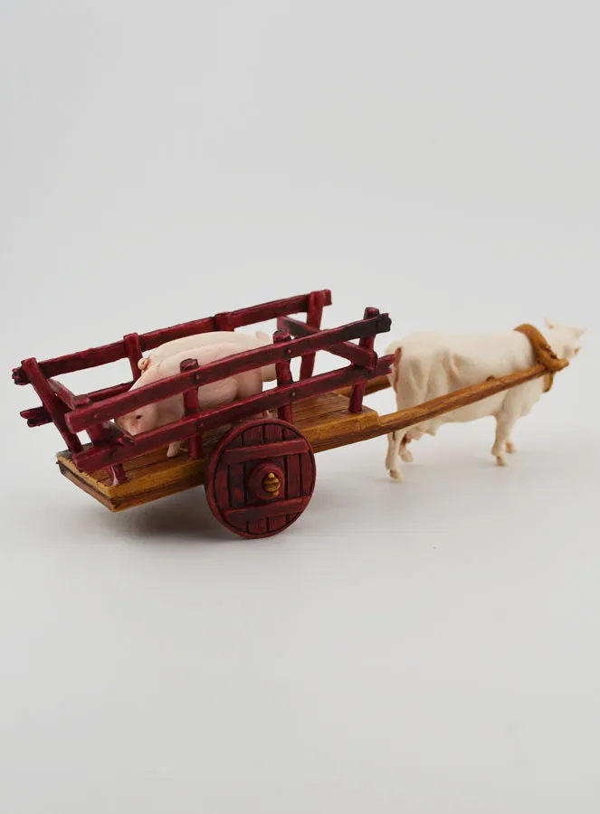 Nativity Figure Ox Cart and Pigs – Height 6 cm (pic 4)