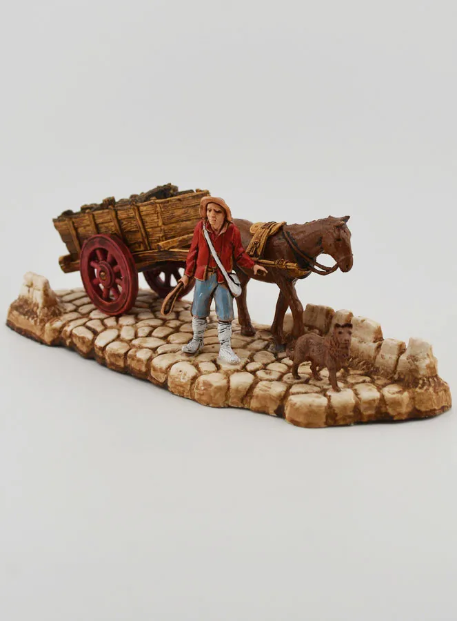 Nativity Figure Woodcutter with Cart – Height 6cm (pic 2)