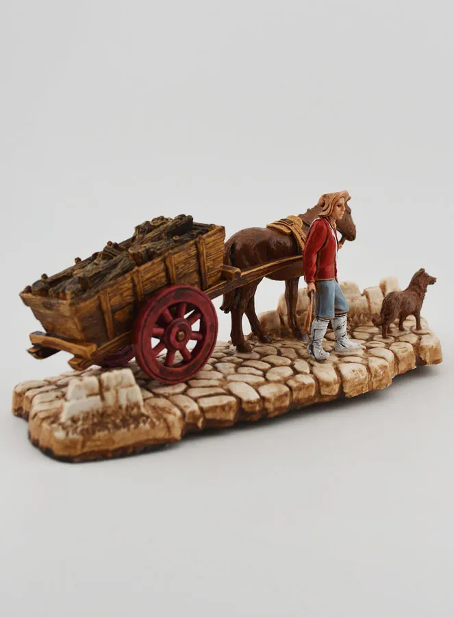 Nativity Figure Woodcutter with Cart – Height 6cm (pic 3)