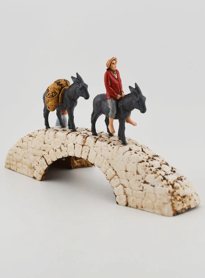 Nativity Figure Donkeys on a Bridge – Height 6 cm (pic 4)