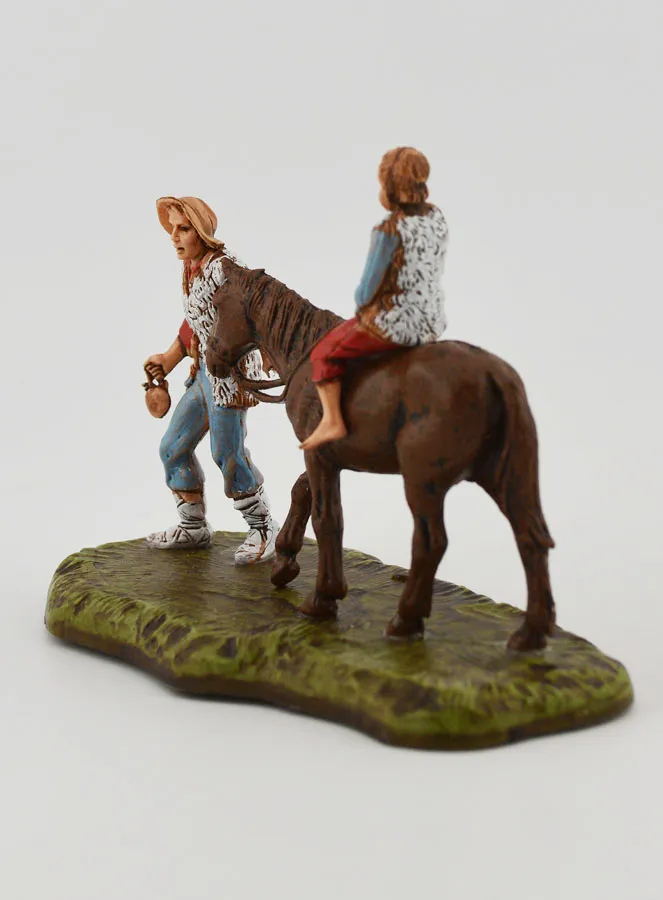 Nativity Figure Mountain Dweller and Child on Horseback – Height 6cm (pic 2)