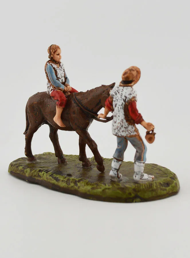 Nativity Figure Mountain Dweller and Child on Horseback – Height 6cm (pic 4)