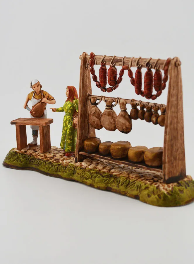 Nativity Figure – Butcher and his Stall – 6cm (pic 2)