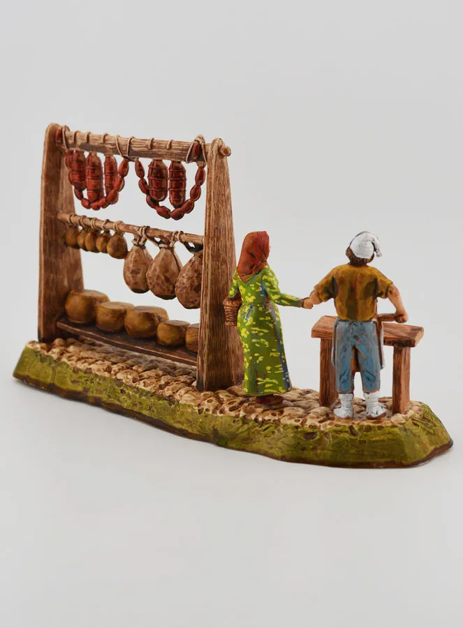 Nativity Figure – Butcher and his Stall – 6cm (pic 4)