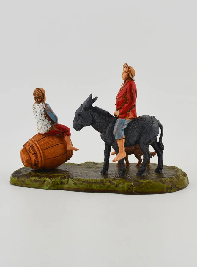 Nativity Figure Man Riding a Donkey and a Child – 6cm (pic 4)