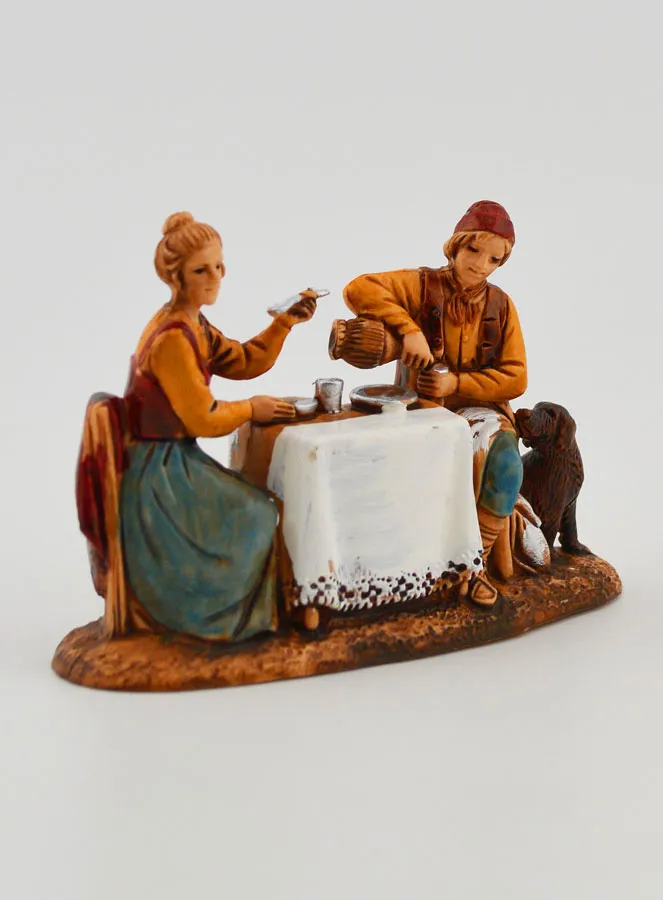 Nativity Figure Couple Seated at a Table – 6cm (pic 3)