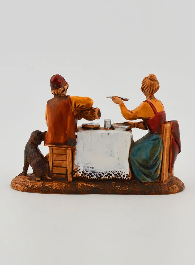 Nativity Figure Couple Seated at a Table – 6cm (pic 4)