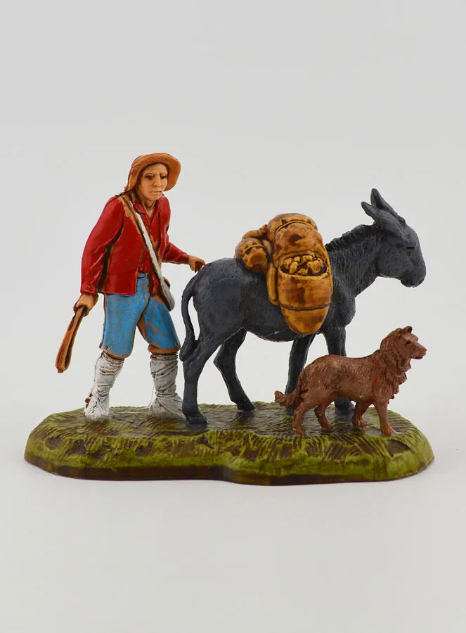Nativity Figure Man and his Mule – 6 cm (pic 1)