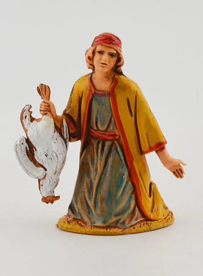 Nativity Figure Man with Chicken – 6cm (pic 1)