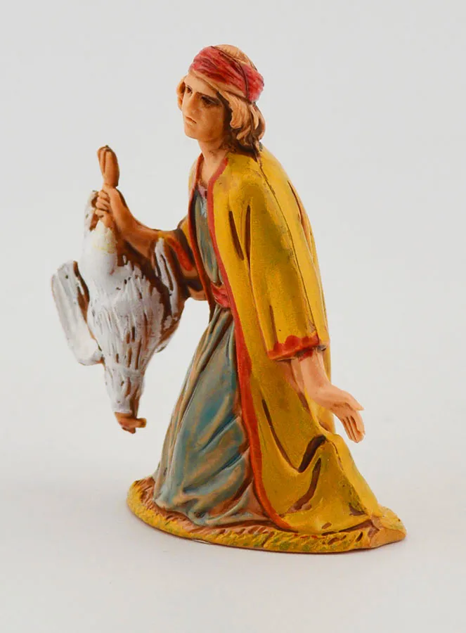 Nativity Figure Man with Chicken – 6cm (pic 2)