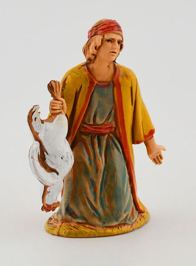 Nativity Figure Man with Chicken – 6cm (pic 3)
