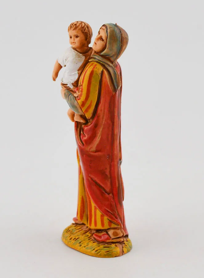 Nativity Figure Woman Carrying Her Child – 6 cm (pic 2)