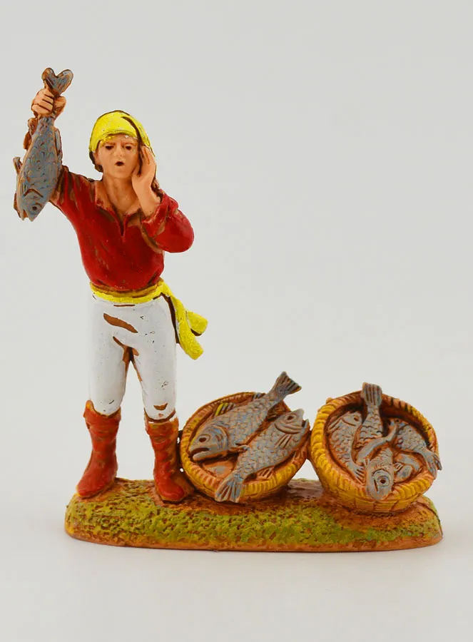 Nativity Figure Fishmonger - 6cm (pic 1)