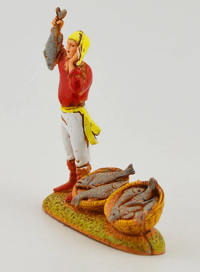 Nativity Figure Fishmonger - 6cm (pic 2)