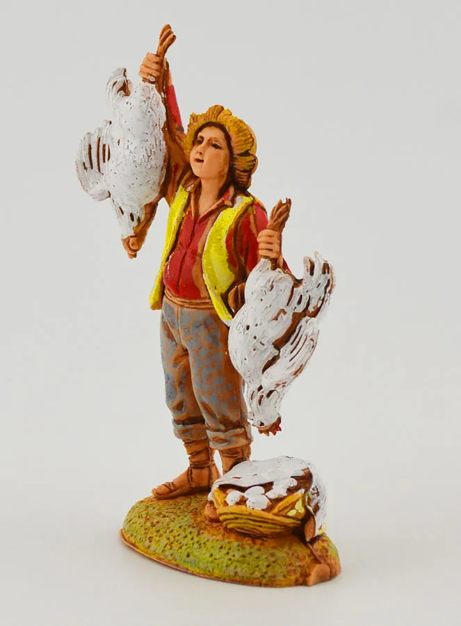 Nativity Figure Chicken Seller - 6 cm (pic 2)