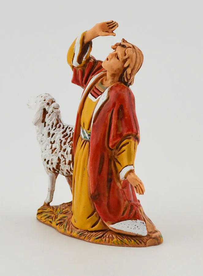 Nativity Figure Shepherd Calling His Flock- 6cm (pic 2)