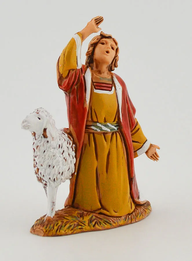 Nativity Figure Shepherd Calling His Flock- 6cm (pic 3)