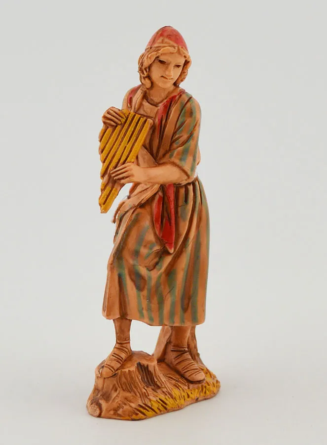 Nativity Figure Pan Flute Player - 6 cm (pic 3)