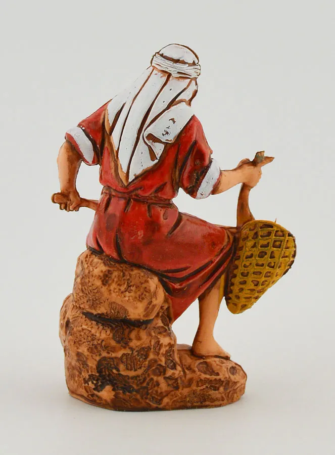 Nativity Figurine Fisherman with a Landing Net – 6cm (pic 4)