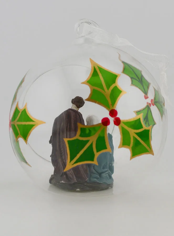 Glass Christmas Bauble 10cm – Nativity Scene (pic 4)