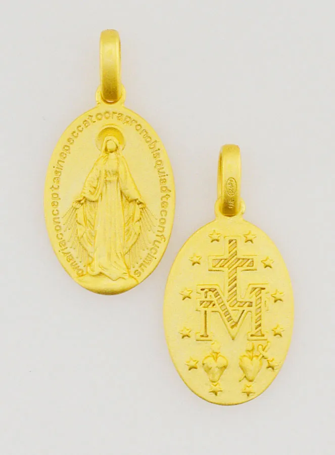 18k Gold Plated Silver Miraculous Medal – 16mm (pic 1)