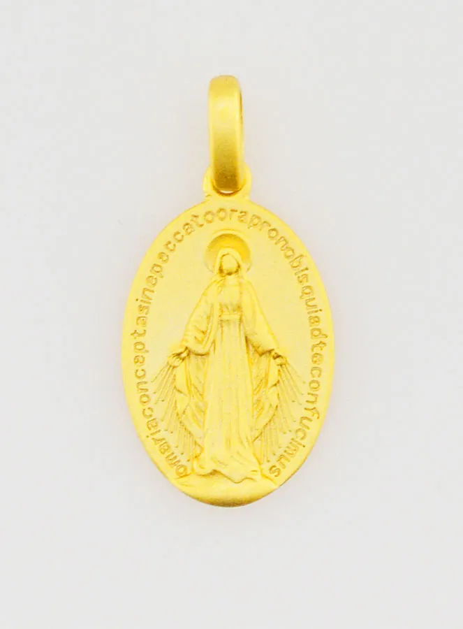 18k Gold Plated Silver Miraculous Medal – 16mm (pic 3)
