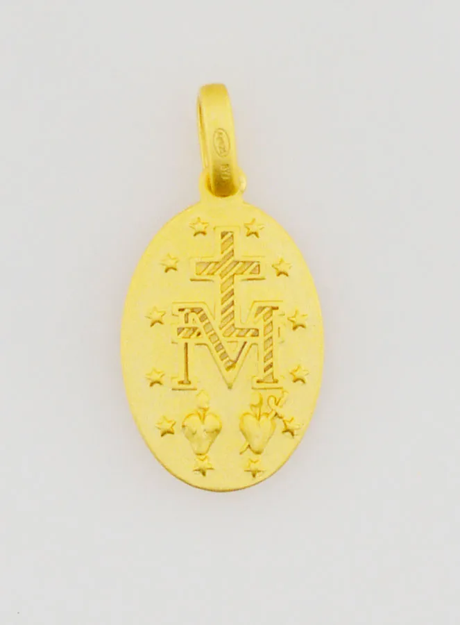 18k Gold Plated Silver Miraculous Medal – 16mm (pic 4)