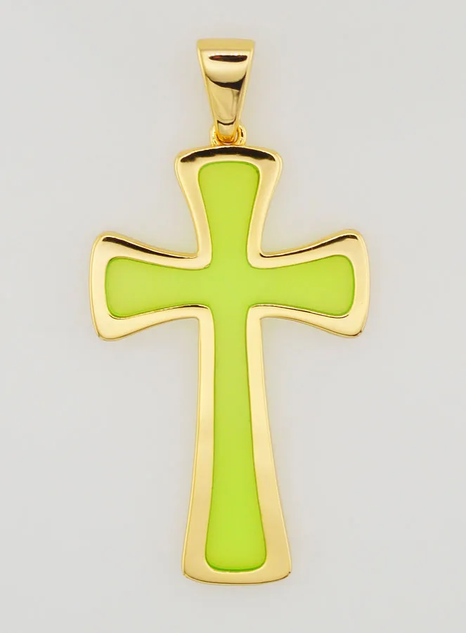 Cross Pendant 4cm - Green (pic 1)