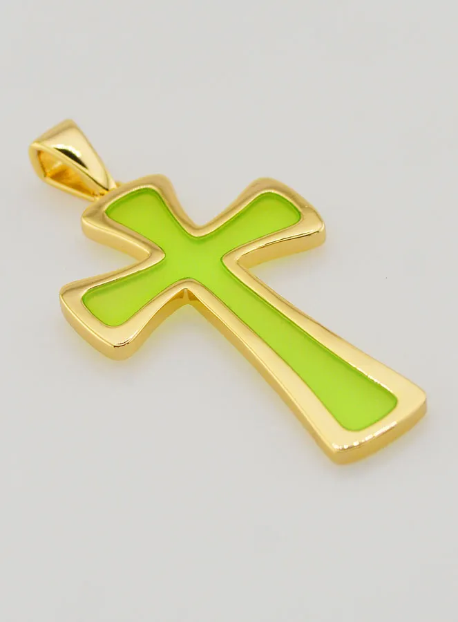 Cross Pendant 4cm - Green (pic 3)