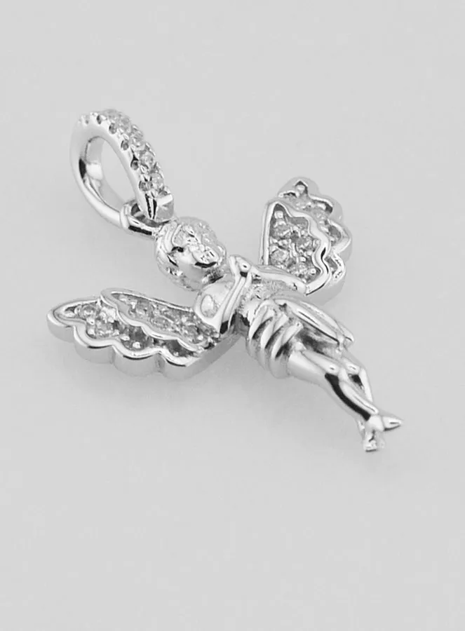 Silver Guardian Angel Pendant – 23mm (pic 3)