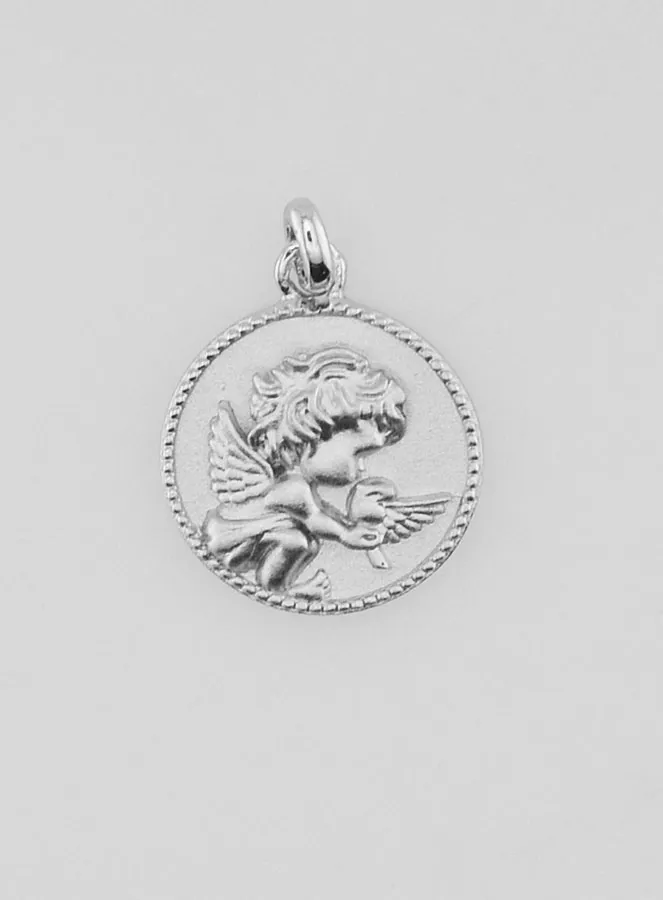 Silver Guardian Angel and Dove Medal – 12mm (pic 1)