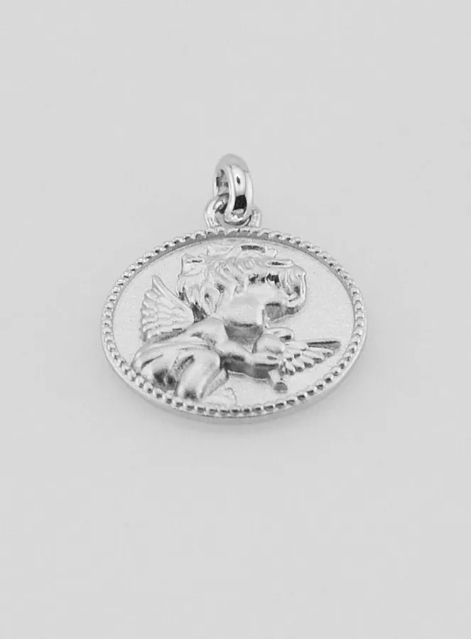 Silver Guardian Angel and Dove Medal – 12mm (pic 2)