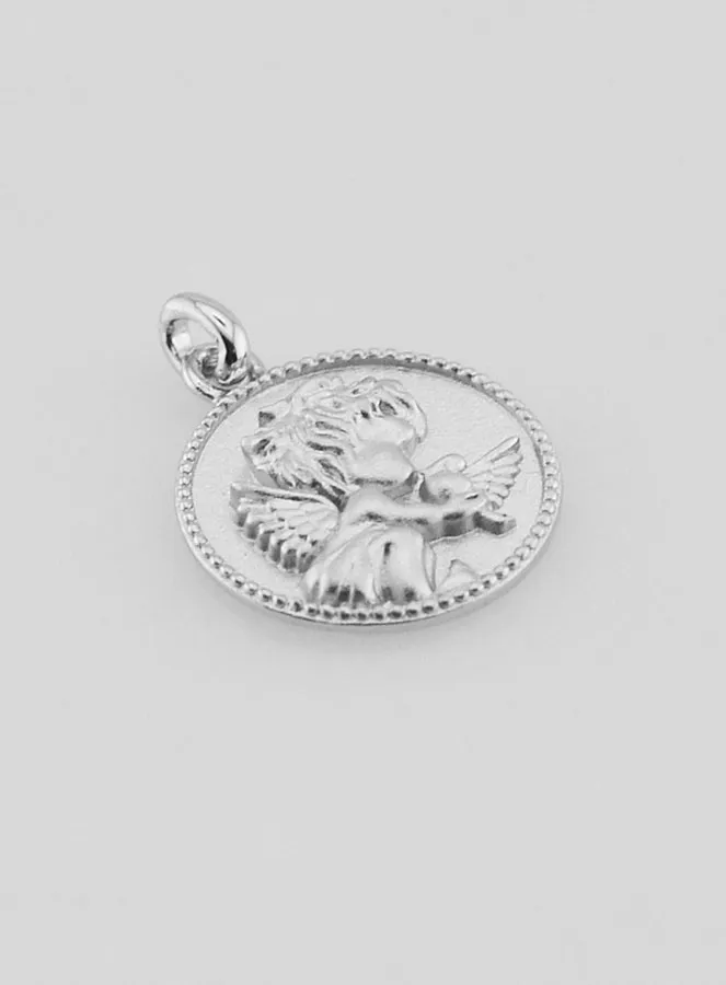 Silver Guardian Angel and Dove Medal – 12mm (pic 3)