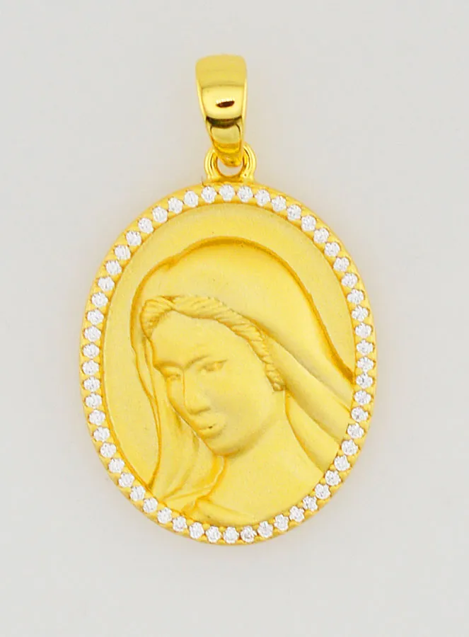 Virgin Mary Medal with Polished Edge – 18mm (pic 1)