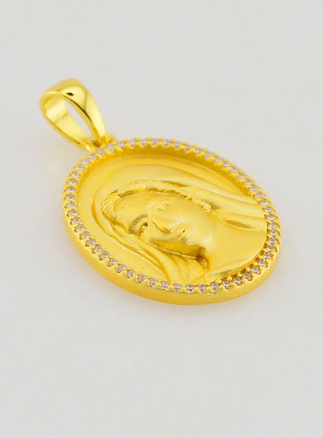 Virgin Mary Medal with Polished Edge – 18mm (pic 3)