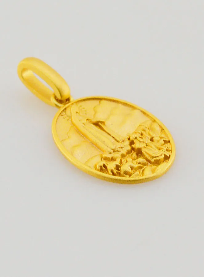 Our Lady of Fatima Medal in 18k Gold-plated Silver – 16mm (pic 3)