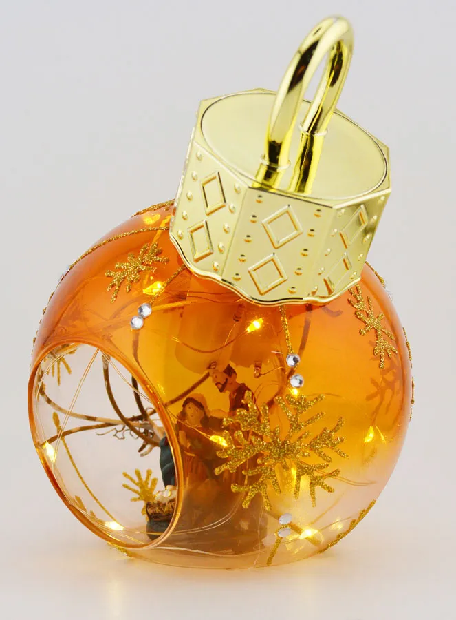 Illuminated Christmas Bauble with Nativity Scene – 12cm (pic 2)