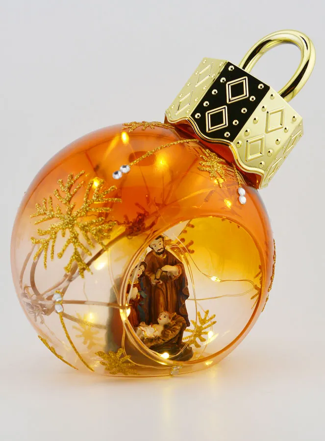 Illuminated Christmas Bauble with Nativity Scene – 12cm (pic 3)