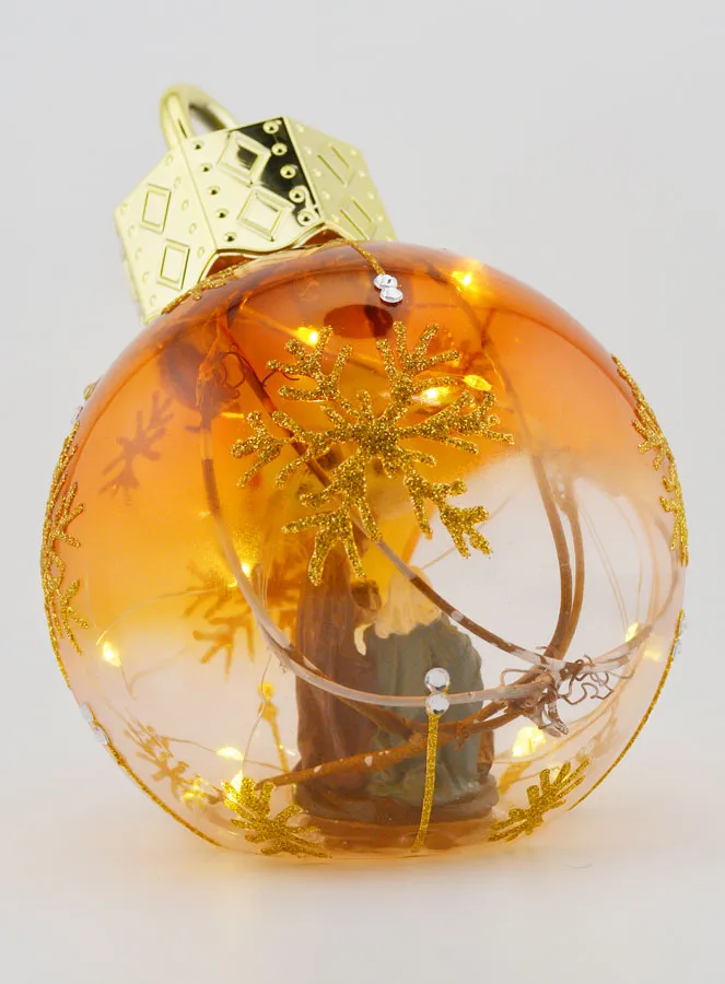 Illuminated Christmas Bauble with Nativity Scene – 12cm (pic 4)