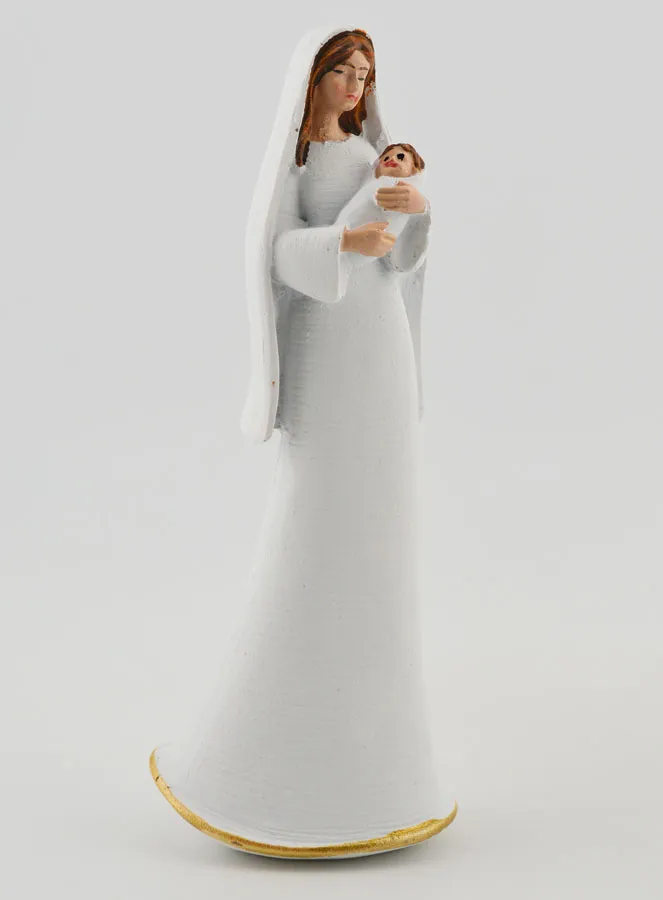 Modern Holy Family White and Gold – 12cm (pic 2)