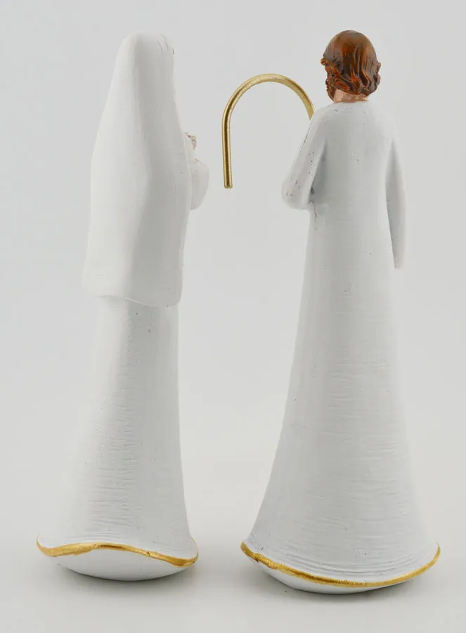 Modern Holy Family White and Gold – 12cm (pic 4)