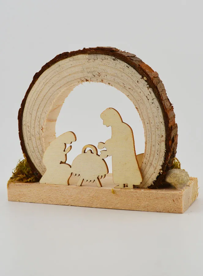 Natural Wood Nativity Scene – Rounded (pic 4)